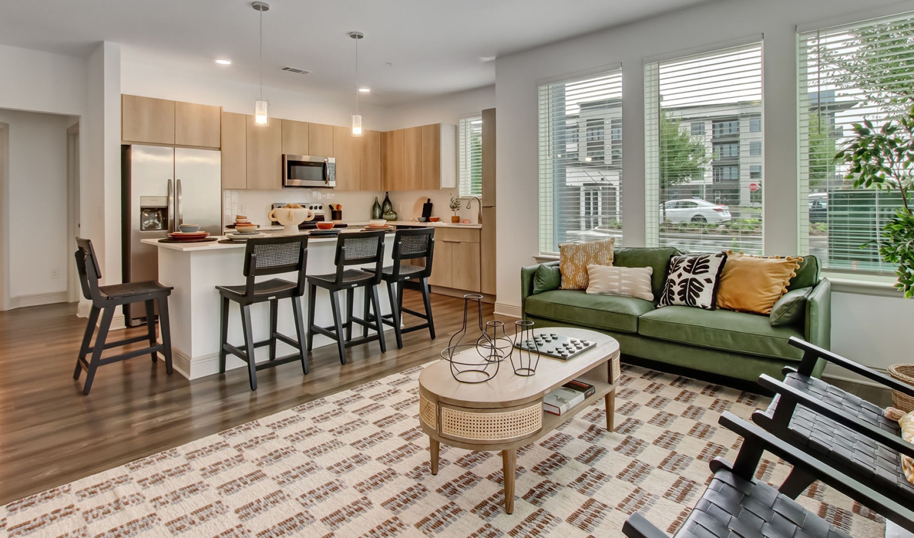 Living Room Well lit cozy living room