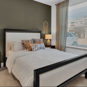 Generous bedroom offerings to fit every family carpeted bedroom with large window